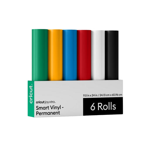 Cricut Joy Xtra Smart Permanent Vinyl Rolls, 9.5 in x 24 in, Core Colors, 6 Count
