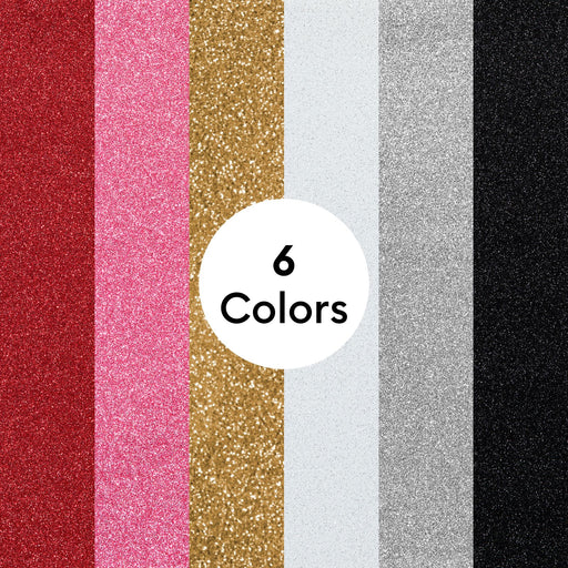 Cricut Glitter Iron-On Craft Vinyl Sheets, 10 x 12 in, Multicolor, 6 Count