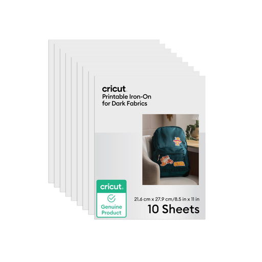 Cricut Printable Iron-On For Dark Fabrics - 8.5 in x 11 in 10 ct , Transparent