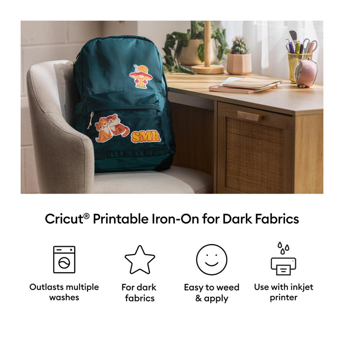 Cricut Printable Iron-On For Dark Fabrics - 8.5 in x 11 in 10 ct , Transparent