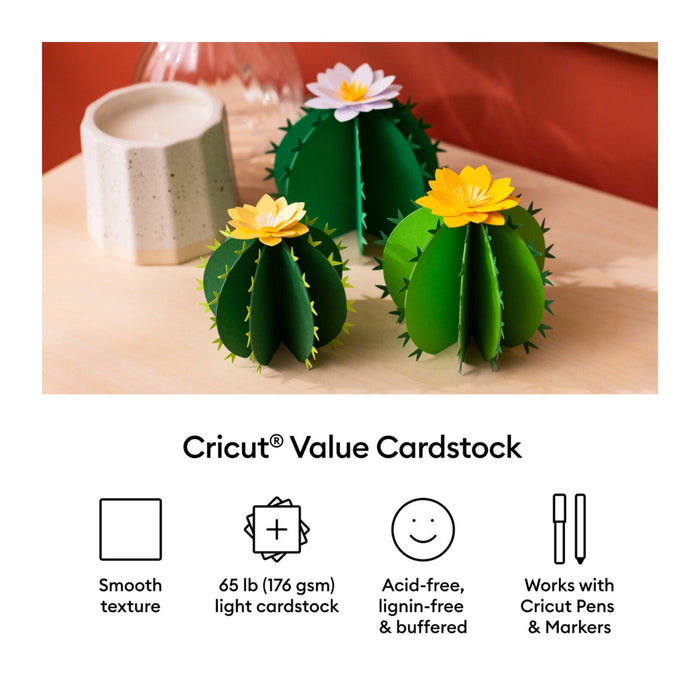 Cricut Value Cardstock Sampler, 8.5 in x 11 in Sheets, Botanicals 80 ct