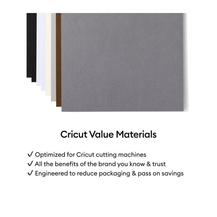 Cricut Value Cardstock Sampler, 8.5 in x 11 in Sheets, Neutrals 80 ct
