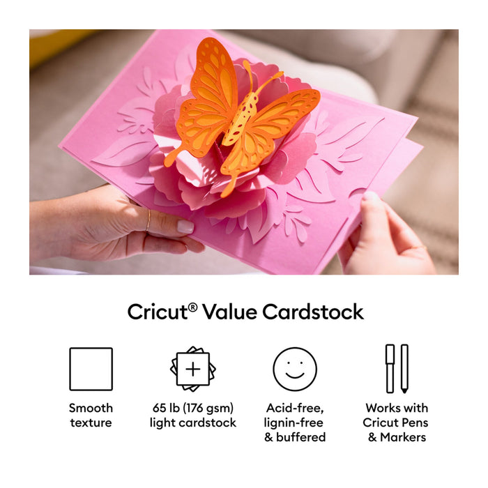 Cricut Value Cardstock Sampler, 8.5 in x 11 in Sheets, Sunset 80 ct