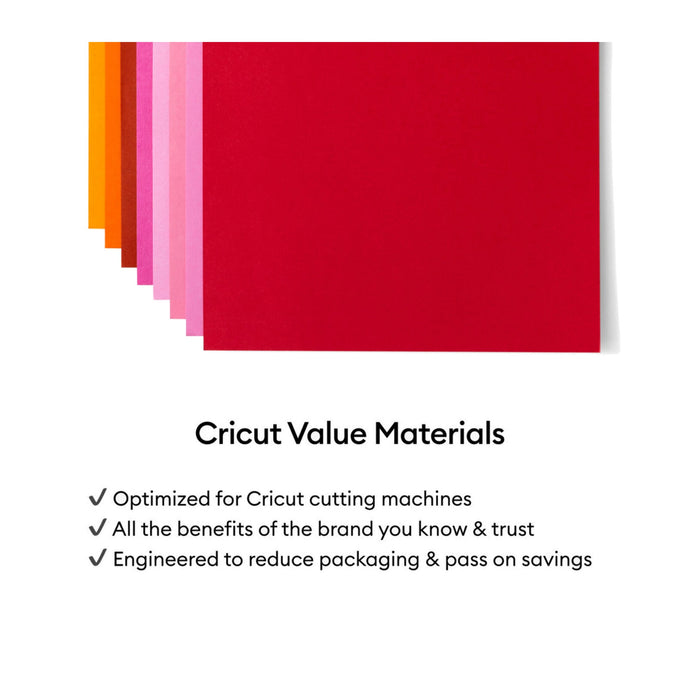 Cricut Value Cardstock Sampler, 8.5 in x 11 in Sheets, Sunset 80 ct