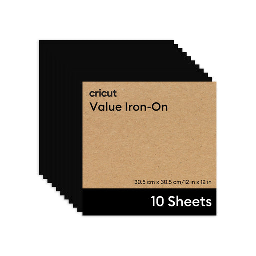 Cricut Value Iron-on Heat Transfer Vinyl Sheets - 12 in x 12 in, 10 ct