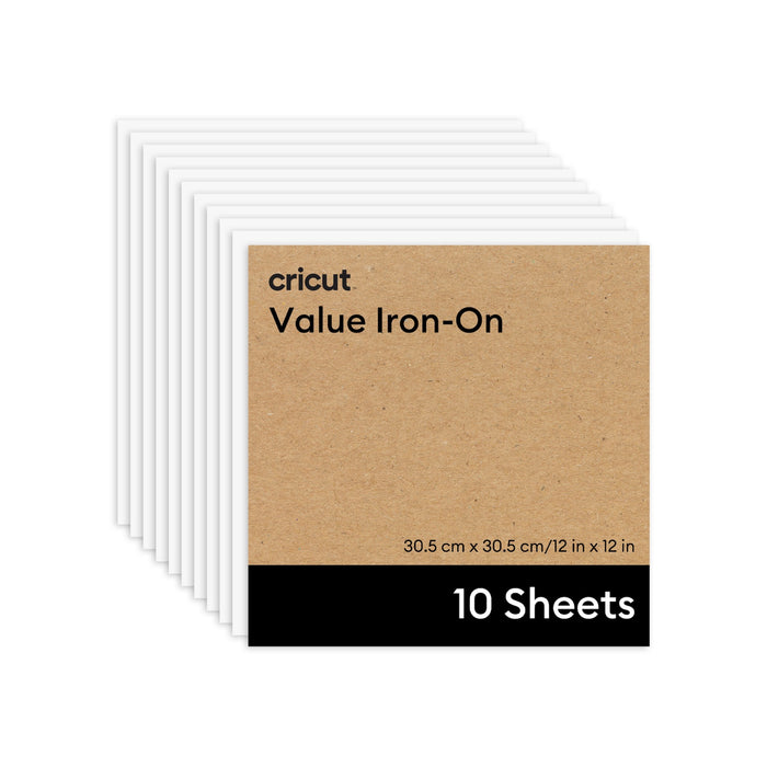 Cricut Value Iron-on Heat Transfer Vinyl Sheets - 12 in x 12 in, 10 ct