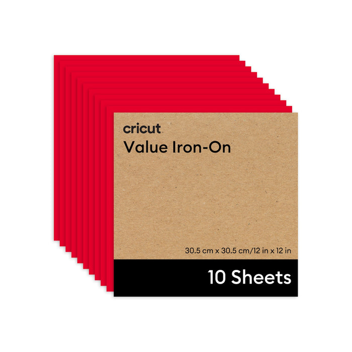 Cricut Value Iron-on Heat Transfer Vinyl Sheets - 12 in x 12 in, 10 ct