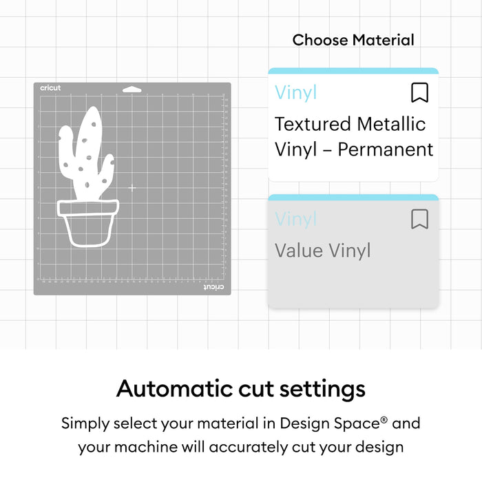 Cricut Textured Metallic Vinyl Permanent, Luxe Sampler - 12 in x 12 in Sheets 6 ct