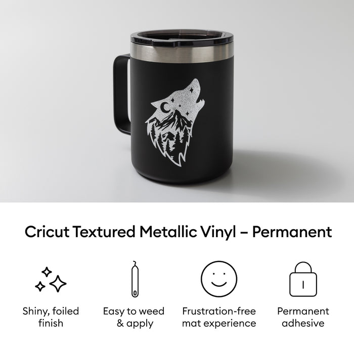 Cricut Textured Metallic Vinyl Permanent, Luxe Sampler - 12 in x 12 in Sheets 6 ct