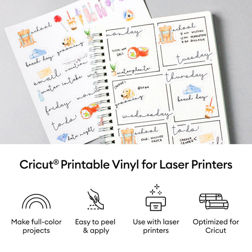 Cricut 8.5" x 11" White Printable Vinyl Sheets 25 Count