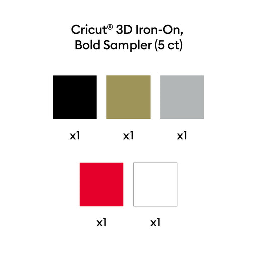 Cricut 3D Iron-On, Bold Sampler 12 in x 12 in 5 ct