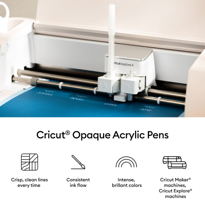 Cricut Acrylic Gel Pens Set, 1.0 mm, 6 Count - For use with Maker, Explore, & Venture Machines