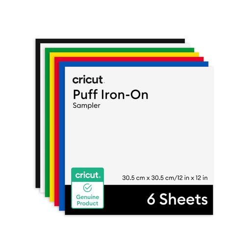 Cricut Puff Iron-On, Classics Sampler - 12 in x 12 in 6 ct