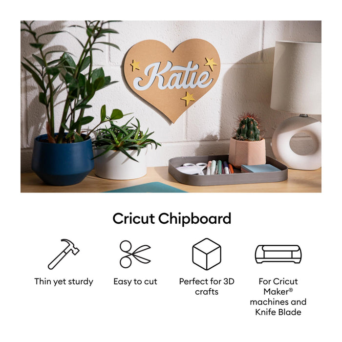 Cricut Heavy Chipboard, 2mm, 11 in x 11 in, 10 ct