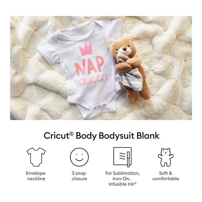 Cricut Baby Bodysuit Heat Transfer Blank, 2 Count, Size 9-12M