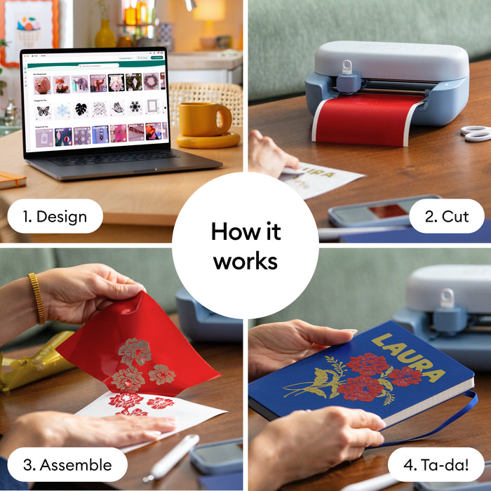 Cricut Joy 2 Essentials Bundle with Rainbow Smart Vinyl & Iron-On | Compact Cutting Machine for Labels, Cards & Personalized Gifts