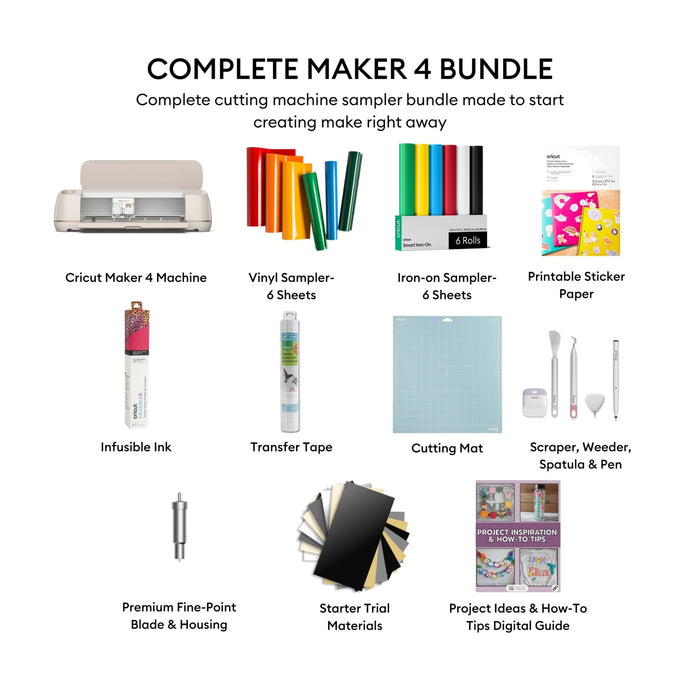 Cricut Maker 4 Ultimate Sticker Making Bundle | Smart Cutting Machine for Printable Stickers, Labels & Decals