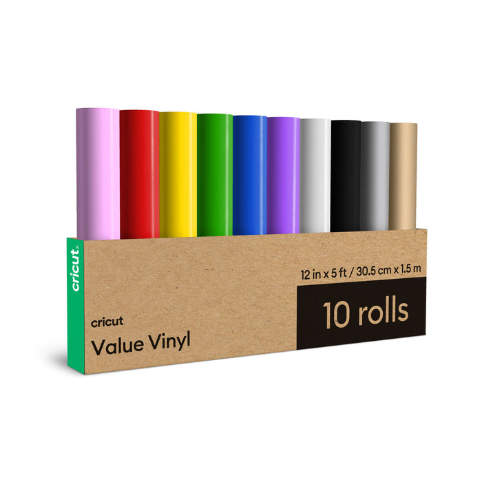 Cricut Value 12 in x 5 ft Rainbow Vinyl Rolls - 10 Count