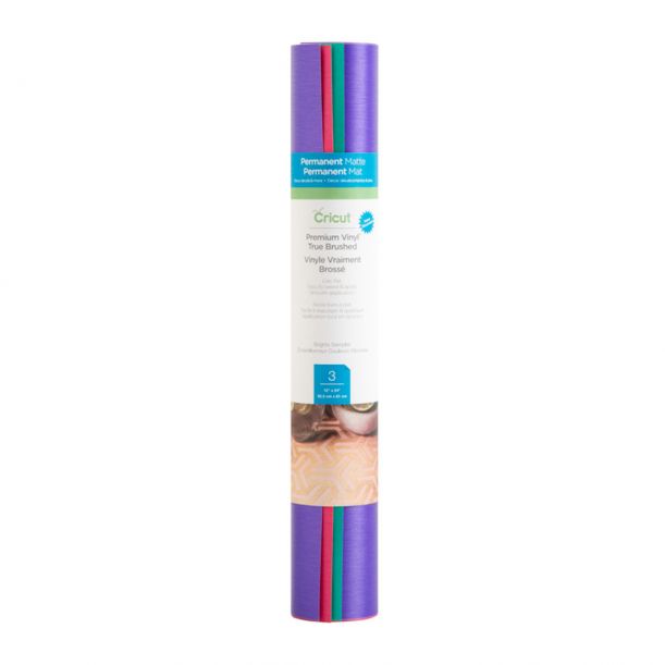 Cricut Premium Permanent Vinyl - True Brushed Sampler Brights - 12 in x 24 in 3 ct