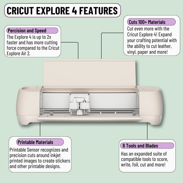Cricut Explore 4 Cutting Machine and Vinyl Roll with Printable Sticker Paper Bundl
