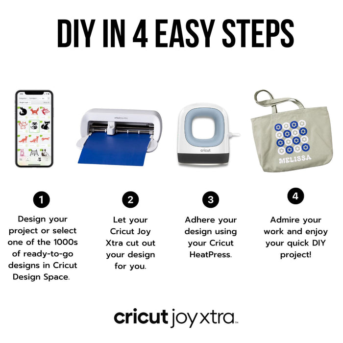 Cricut Joy Xtra Machine with EasyPress Mini and Iron-On Materials Bundle