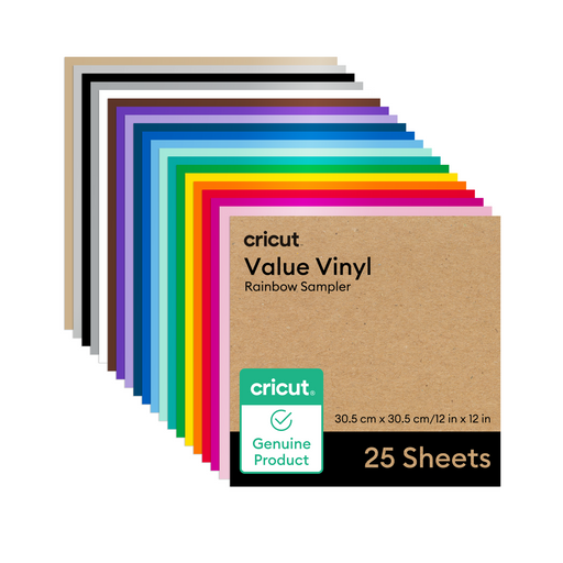 Cricut Value Vinyl, Rainbow Sampler 25 ct - Damaged Package