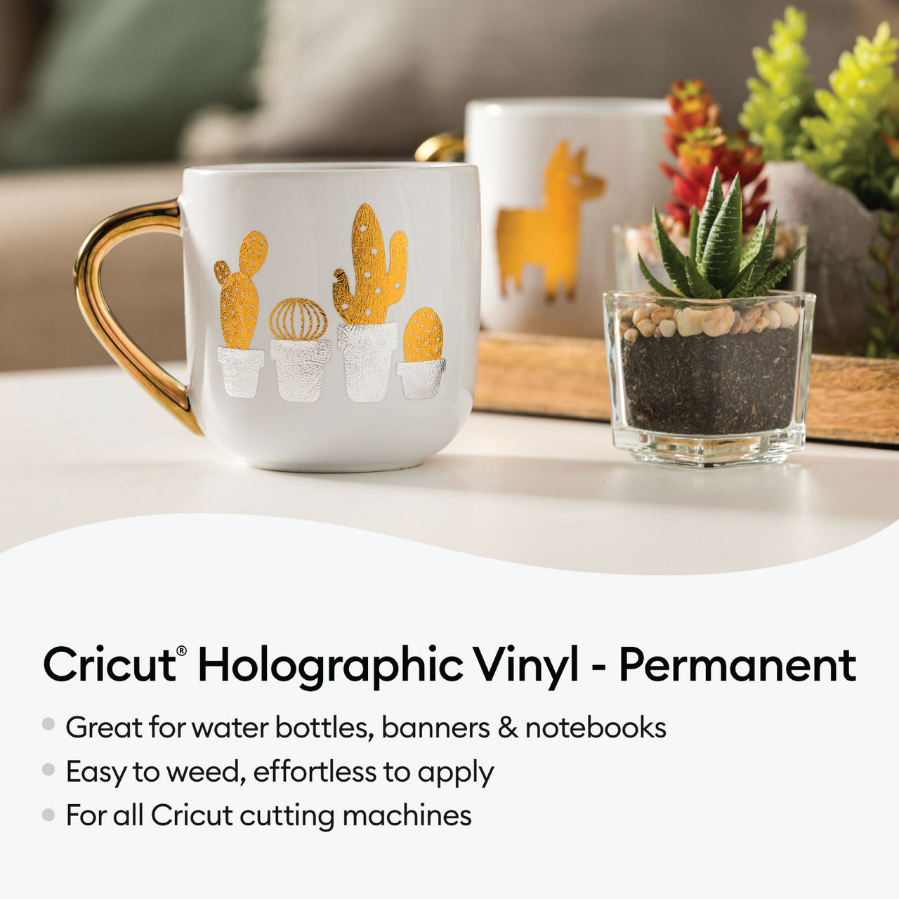 Cricut Holographic Vinyl, Blue Sampler - Permanent 6 ct