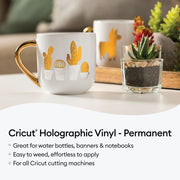 Cricut Holographic Vinyl, Silver Sampler - Permanent 6 ct