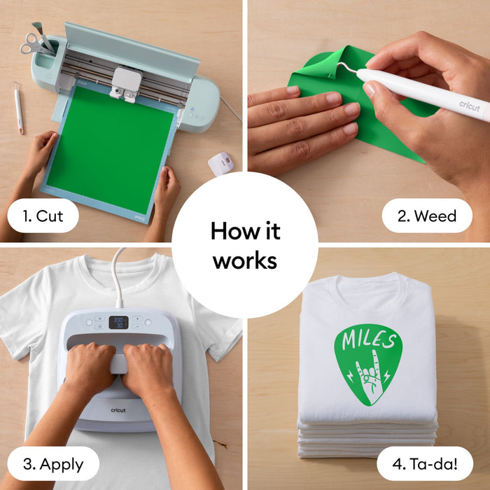 Cricut Value Iron-On - Green Heat Transfer Vinyl- 12 in x 20 ft - Damaged Package