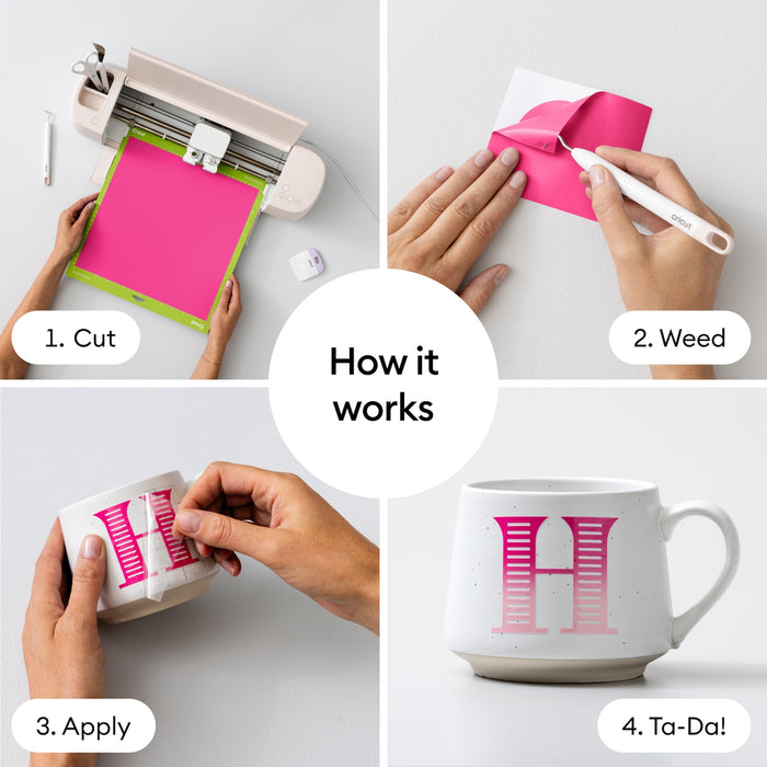 Cricut Temperature-Activated, Color-Changing Vinyl Permanent, Rainbow Sampler - 12 in x 12 in Sheets 5 ct