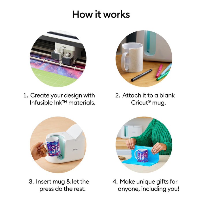 Cricut Mug Press Bundle for Custom Mugs, 12 Blanks