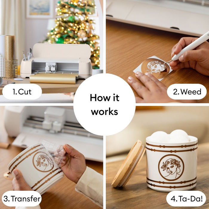 Cricut Smart Vinyl Peppermint Lane Holiday Bundle, 4-Roll Christmas Vinyl Pack for Cricut Explore 3 & Maker 3