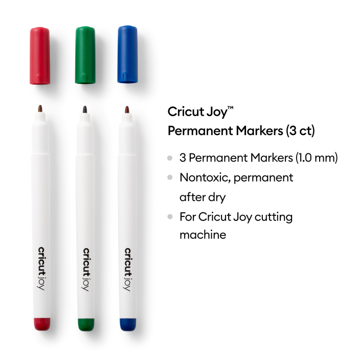 Cricut Joy Permanent Markers 1.0 mm, Red/Green/Blue 3 ct