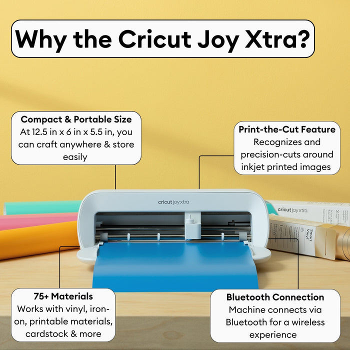 Cricut Joy Xtra Cutting Machine Sticker Making Bundle with Printable Sticker Paper | Beginner Print Then Cut Machine for Planner Stickers, Decals & Scrapbooking