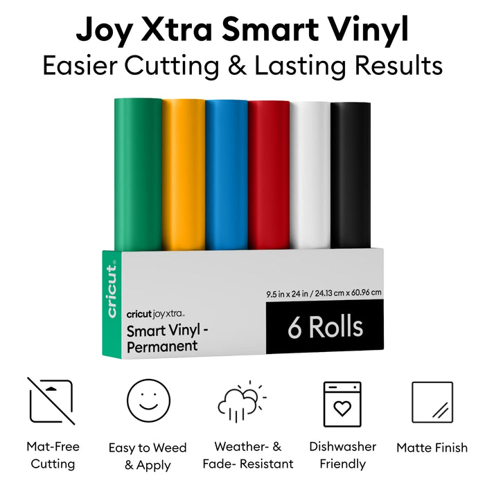 Cricut Joy Xtra Bundle with Rainbow Smart Vinyl, Transfer Tape & Tools | Sticker, Label & Vinyl Cutting Machine