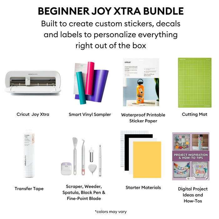 Cricut Joy Xtra Sticker Making Bundle with Printable Sticker Paper & Smart Vinyl | Print Then Cut Machine for Labels, Decals & Crafts