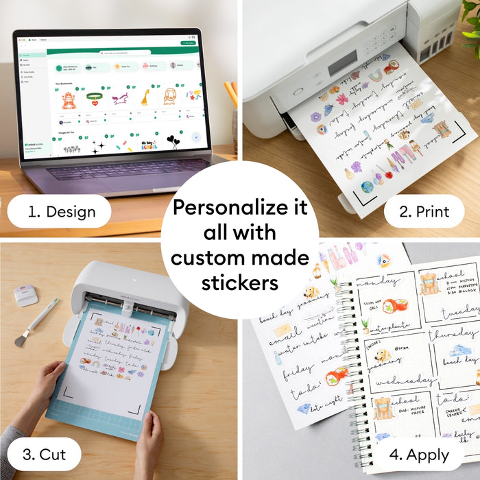 Cricut Joy Xtra Cutting Machine Sticker Making Bundle with Printable Sticker Paper | Beginner Print Then Cut Machine for Planner Stickers, Decals & Scrapbooking