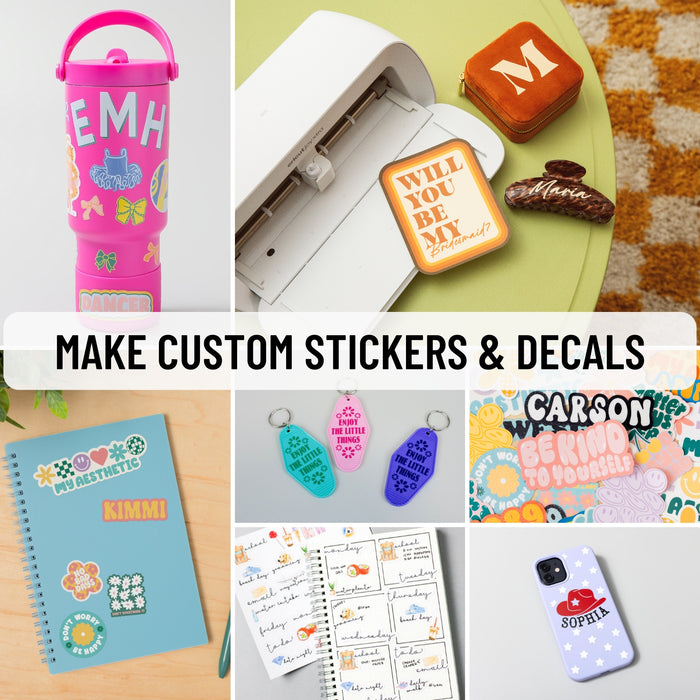 Cricut Joy Xtra Sticker Making Bundle with Printable Sticker Paper & Smart Vinyl | Print Then Cut Machine for Labels, Decals & Crafts