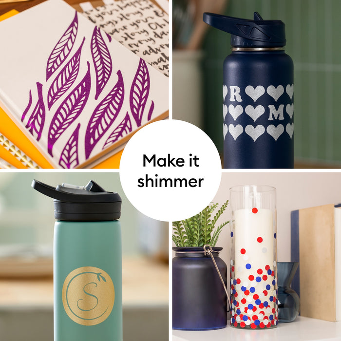 Cricut Shimmer Vinyl Permanent, Party Sampler - 12 in x 12 in Sheets 10 ct