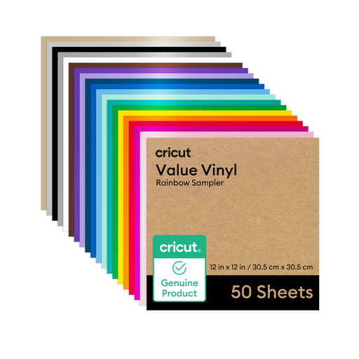 Cricut Value Vinyl, Rainbow Sampler 50 ct - Damaged Package