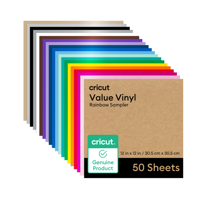 Cricut Value Vinyl, Rainbow Sampler 50 ct - Damaged Package