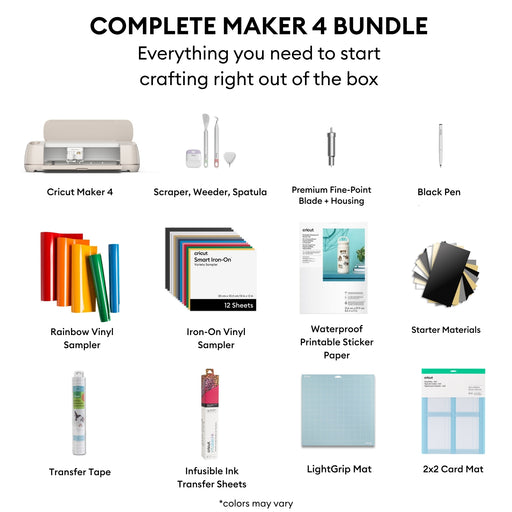 Cricut Maker 4 Craft Cutting Machine with Ultimate Sticker Making Bundle