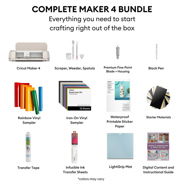 Cricut Maker 4 Ultimate Sticker Making Bundle | Smart Cutting Machine for Printable Stickers, Labels & Decals