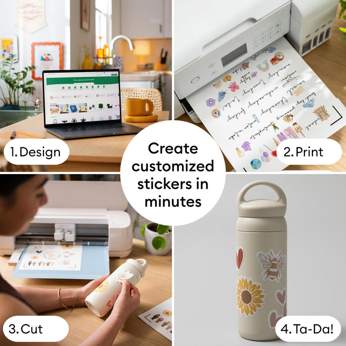 Cricut Maker 4 Ultimate Sticker Making Bundle | Smart Cutting Machine for Printable Stickers, Labels & Decals