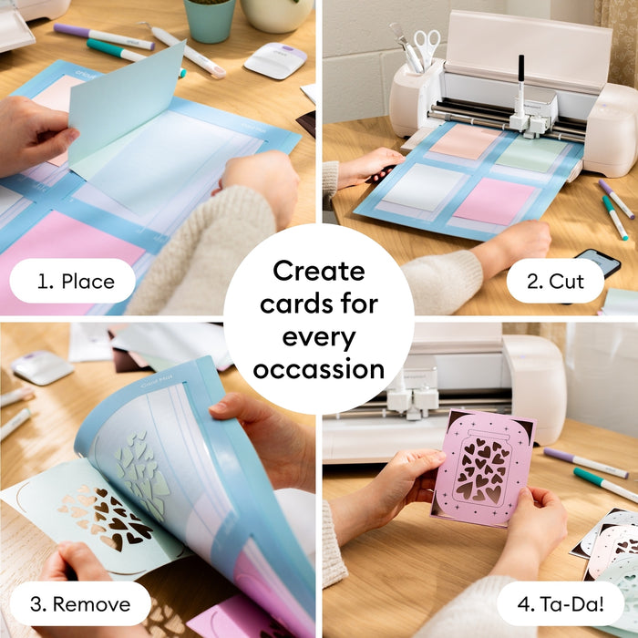 Cricut Maker 4 Ultimate Card Making Bundle with Cards Vinyl & Iron-On | DIY Greeting Card & Paper Craft Machine Sampler Kit