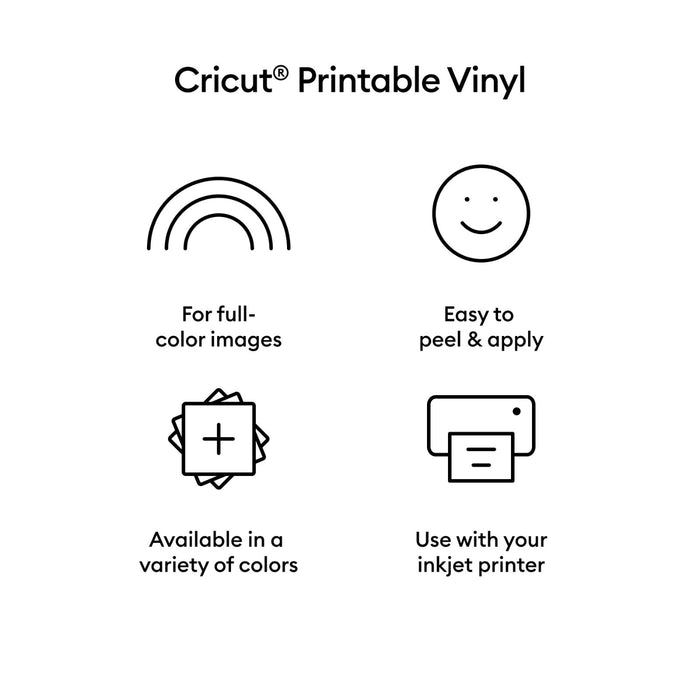 Cricut Printable Vinyl Sheets - 8.5 x 11 in, 40 Count, Transparent