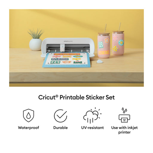 Cricut Printable Waterproof Sticker Set - 8.5 in x 11 in 20 ct , Transparent