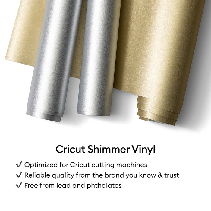Cricut Shimmer Vinyl Permanent, Party Sampler - 12 in x 12 in Sheets 10 ct