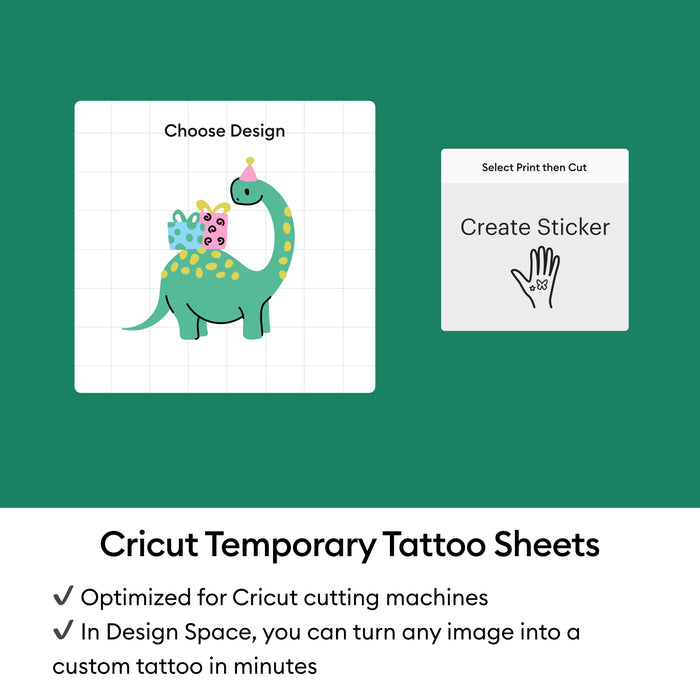 Cricut 8.5 in x 11 in Printable Temporary Tattoo Sheets 8 Count