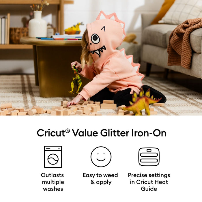 Cricut Glitter Iron-On Craft Vinyl Sheets, 10 x 12 in, Multicolor, 6 Count